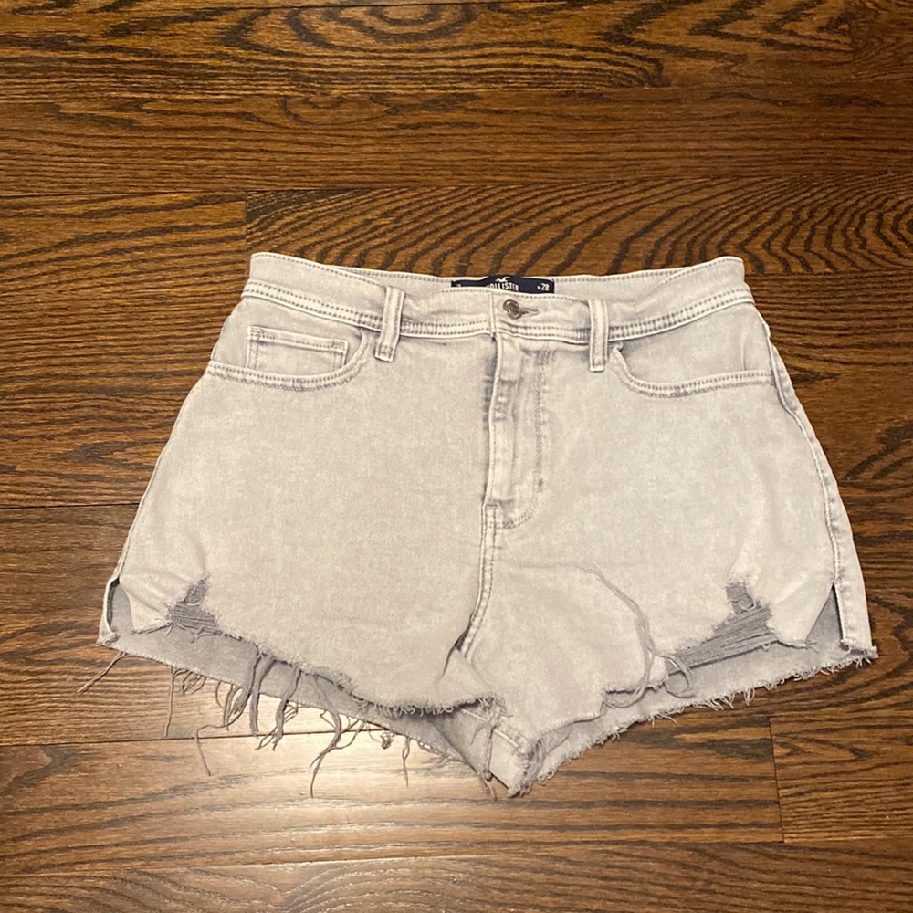 Hollister High Rise Light Grey Jeans Shorts